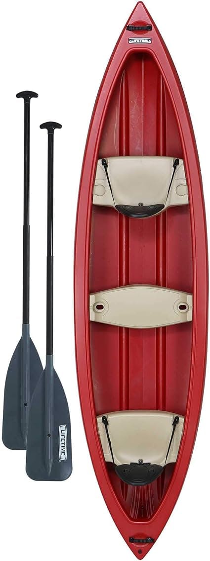 Lifetime Kodiak Canoe + 2 Paddles, Red, 13'