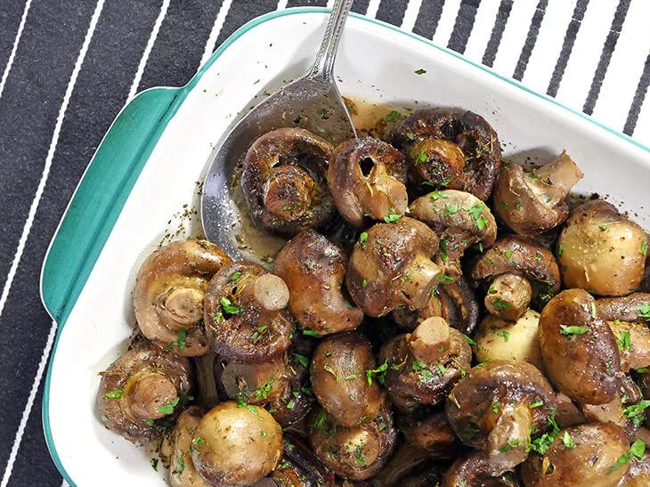 Marinated Mushrooms Prepared In A Slow Cooker