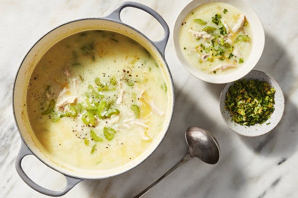 Soup With Lemon, Chicken, And Rice