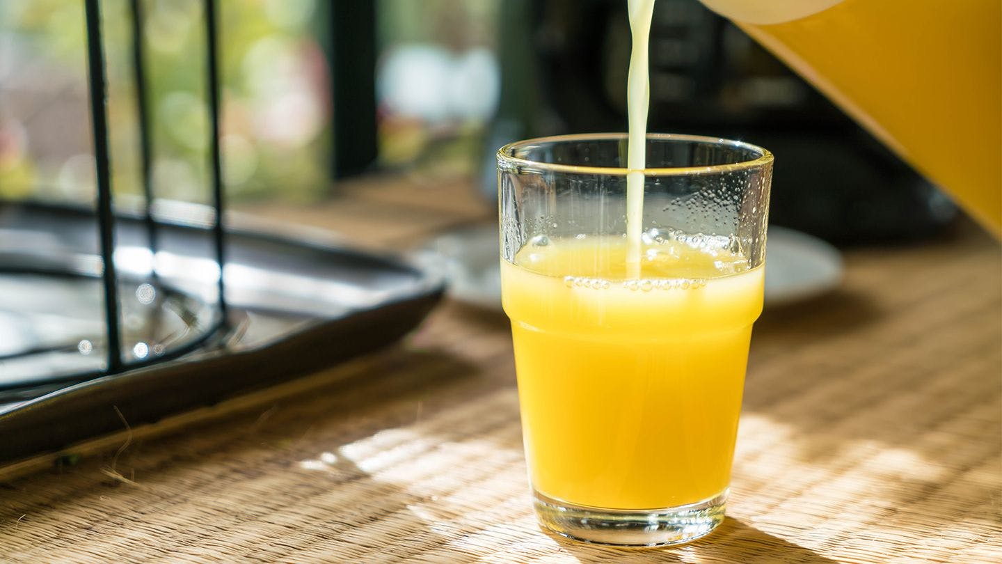 orange juice that has been enriched with calcium, vitamin D