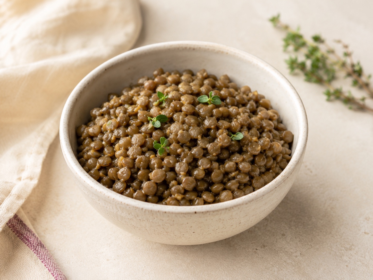 Lentils styled for a healthy weight-loss ingredient guide.