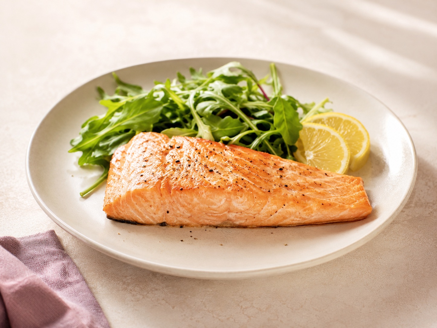 Salmon styled for a healthy weight-loss ingredient guide.
